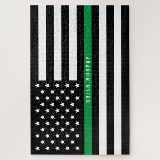 Dünnes Grenze-Flagge-Militär-Monogramm Puzzle (Vertikal)