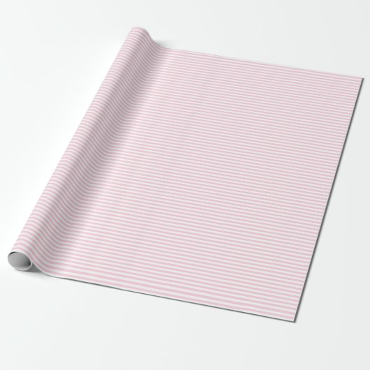 Dünnes hellrosa und Weiß Stripes Packpapier (Ungerollt)