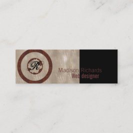 Dünnes Metall des Monogramms Mini Visitenkarte
