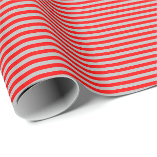 Dünnes Rotes und Grau Stripes Packpapier