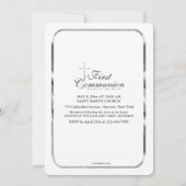 Dünnes silbernes Rahmen-Foto-erste Kommunion Einladung (Rückseite)