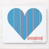 Dünnes Streifen-Aqua 3 Mousepad (Vorne)