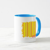 Dünnes Streifen-Gelb 2 Tasse (VorderseiteRechts)