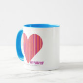 Dünnes Streifen-Rosa 3 Tasse (Vorderseite Links)