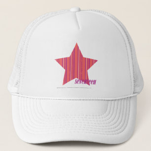 Dünnes Streifen-Rosa 4 Truckerkappe
