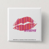 Dünnes Streifen-Rosa Button (Vorderseite)