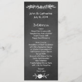 Dünnes Tafel-Blick-Hochzeits-Tabellen-Menü Menükarte (Vorderseite)