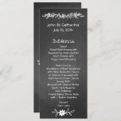 Dünnes Tafel-Blick-Hochzeits-Tabellen-Menü Menükarte (Vorne/Hinten)