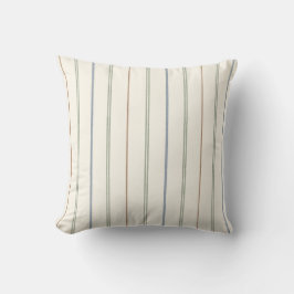 Dünnes vertikales Streifenmuster Boho neutral erdi Kissen