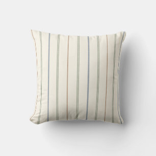 Dünnes vertikales Streifenmuster Boho neutral erdi Kissen