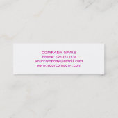 Dünnes Weiß der rosa Visitenkarte des Glitz (Rückseite)