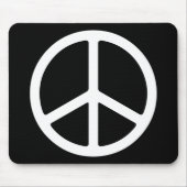 Dünnes weißes Friedenssymbol Mousepad (Vorne)