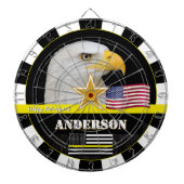 Dünngelbe Linie, amerikanische Flagge, Rücksendung Dartscheibe (vorne)