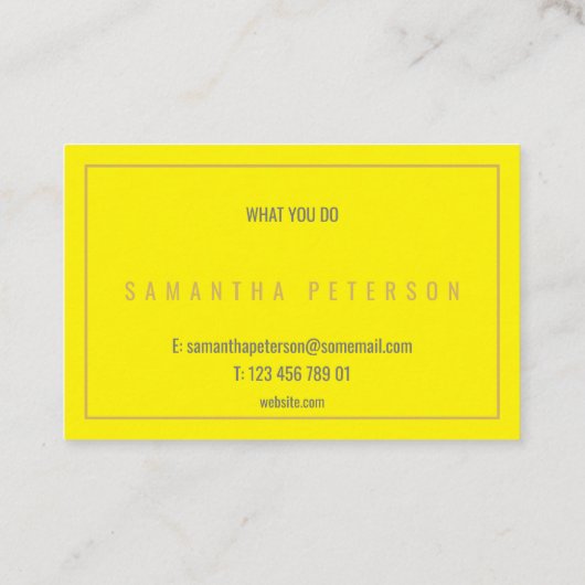 Dünngoldener Neon gelb Visitenkarte (Rückseite)