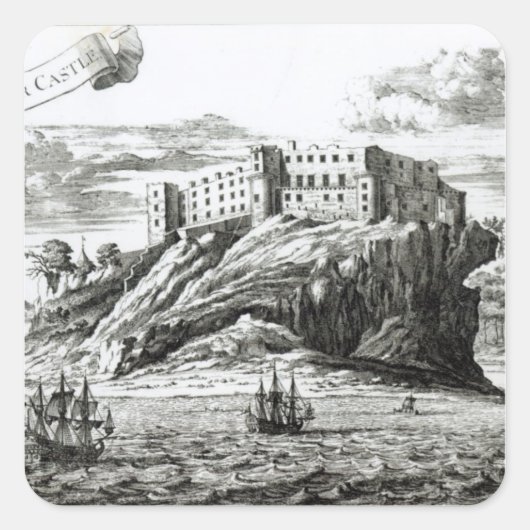 Dunnottar Castle Quadratischer Aufkleber (Vorderseite)