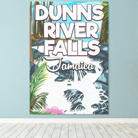 Dunn's River Falls Jamaica Reiseplakat Leinwanddruck (Insitu (Holzboden))