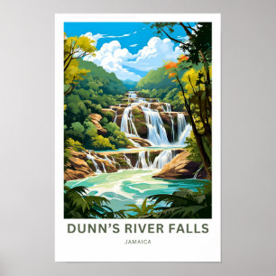 Dunn's River Falls Jamaica Travel Print Poster