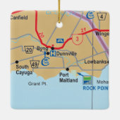 Dunnville Ontario Karte Keramikornament (Rückseite)