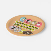 Dunot Stopp Glaube - Donuts Zitat Pappteller (Schrägansicht)