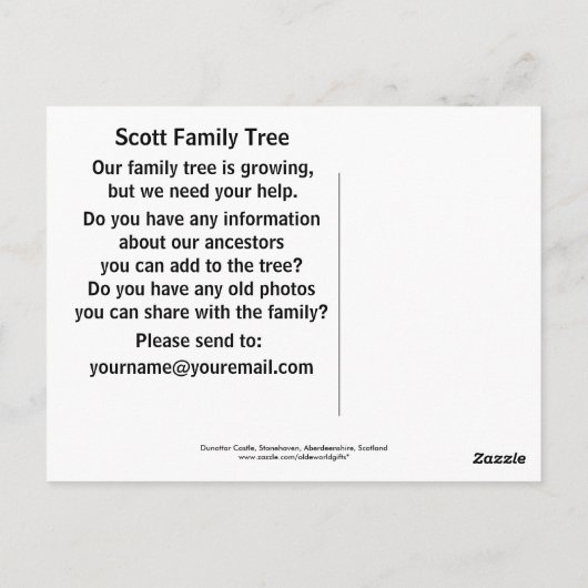 Dunottar Castle, Stonehaven, Schottland Postkarte (Rückseite)