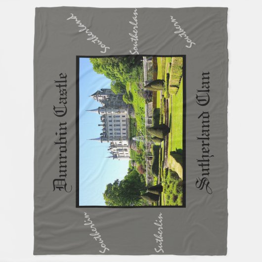 Dunrobin Castle & Scottish Sutherland Clan Fleecedecke (Vorderseite)