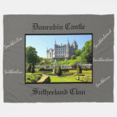 Dunrobin Castle & Scottish Sutherland Clan Fleecedecke (Vorderseite (Horizontal))
