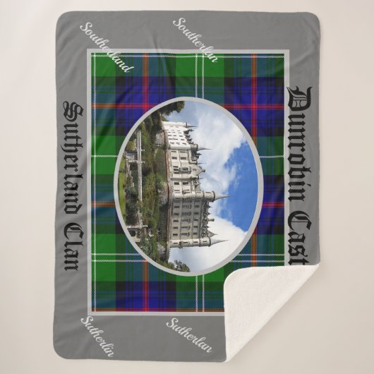 Dunrobin Castle Sutherland Spellan und Tartan Sherpadecke (Vorderseite)