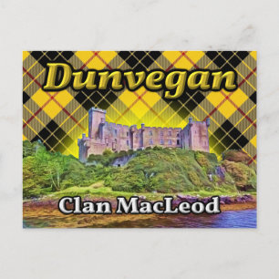 Dunvegan Castle Clan MacLeod Lewis Tartan Schottla Postkarte