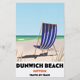 Dunwch Beach Suffolk Vintages Zugposter Briefpapier