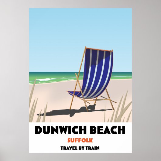 Dunwch Beach Suffolk Vintages Zugposter Poster (Vorne)