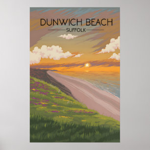Dunwich Beach Suffolk Küsten Reiseplakat Poster