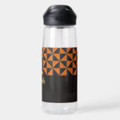 Duo Black & Burnt Orange Individuelle Name Trinkflasche (Rückseite)
