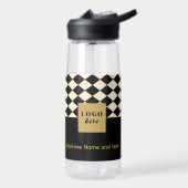 Duo black & creme - Business-Logo Wasserflasche Trinkflasche (Links)