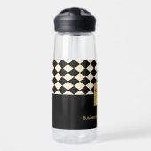 Duo black & creme - Business-Logo Wasserflasche Trinkflasche (Vorne)