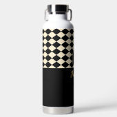 Duo Black & Ivory Cream Individuellen Namen Trinkflasche (Vorderseite)