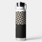Duo Black & Stone Gray Individuelle Name Trinkflasche (Hinten)