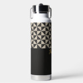 Duo Black & Stone Gray Individuelle Name Trinkflasche (Vorderseite)