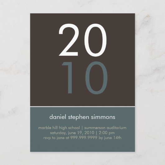 "Duo" Cadet Blue & Tan Abschluss Einladung (Vorderseite)