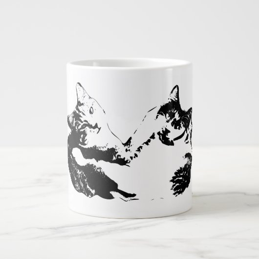 Duo Cat Companies Ink Portrait Tasse (Vorderseite)
