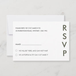 Duo Color Minimal Moderne Wedding RSVP Card Einladung