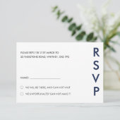 Duo Color Minimal Moderne Wedding RSVP Card Einladung (Stehend Vorderseite)