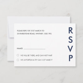 Duo Color Minimal Moderne Wedding RSVP Card Einladung