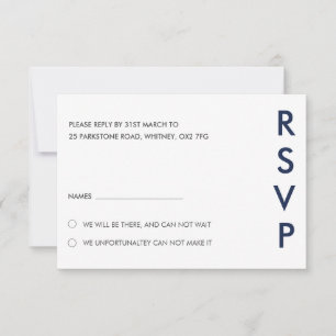 Duo Color Minimal Moderne Wedding RSVP Card Einladung