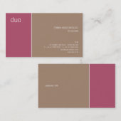 Duo-dunkles Rosa u. TAN Visitenkarte (Vorne/Hinten)