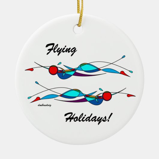 Duo Fly Swimmers Keramik Ornament (Vorne)