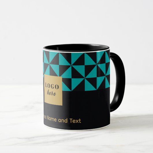 Duo für Schwarz und aquamarines Handwerk - Firmenl Tasse (VorderseiteRechts)