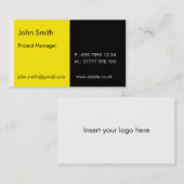 Duo - gelb u. schwarz (2" x 3,5") visitenkarte (Vorne/Hinten)