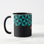 Duo Geo Black & Aquamarine Individuelle Name Tasse (Links)