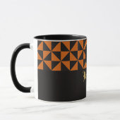 Duo Geo Black & Burnt Orange Individuelle Name Tasse (Links)