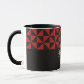 Duo Geo Black & Crimson Red Individuellen Namens Tasse (Links)